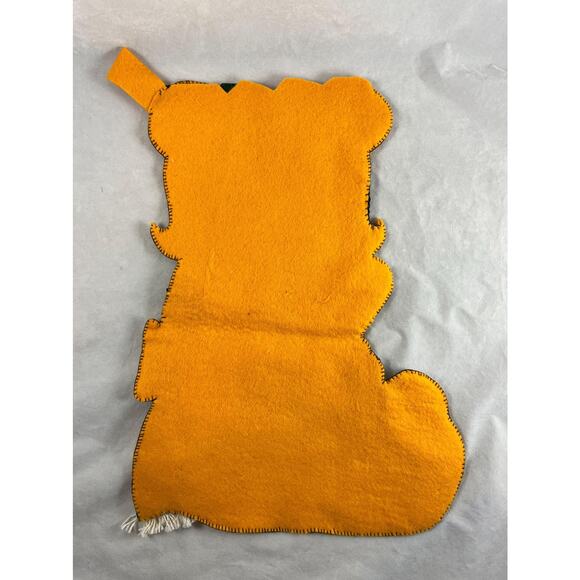 Handsewn Lioness Animal Felt Christmas Stocking Anthropomorphic Vintage 1960s - Picture 4 of 5